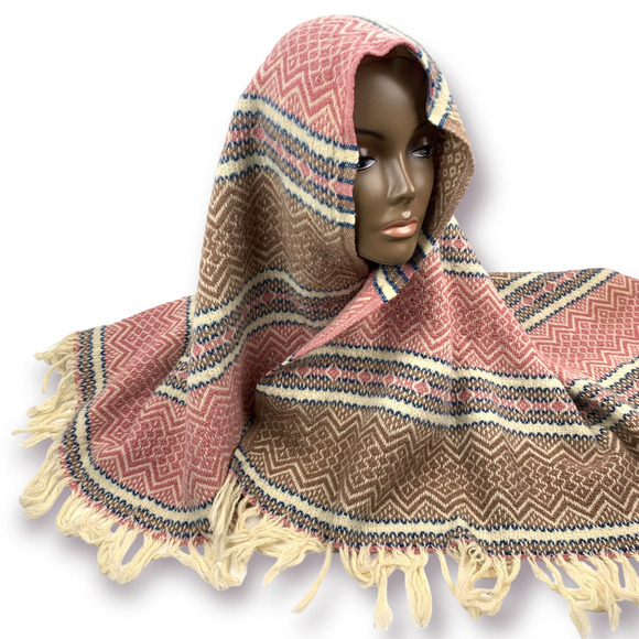 1960's FARIBO pure wool blanket shawl throw wrap - Picture 3 of 9